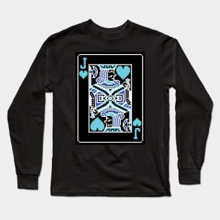 Jack of Hearts Pixel Art Bright Negative Mode Long Sleeve T-Shirt